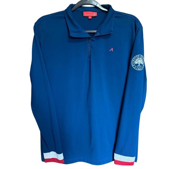 Redvanly Hubbard Quarter Zip Pullover Tuxedo Stripe Blue Red White Size Small - Picture 4 of 15